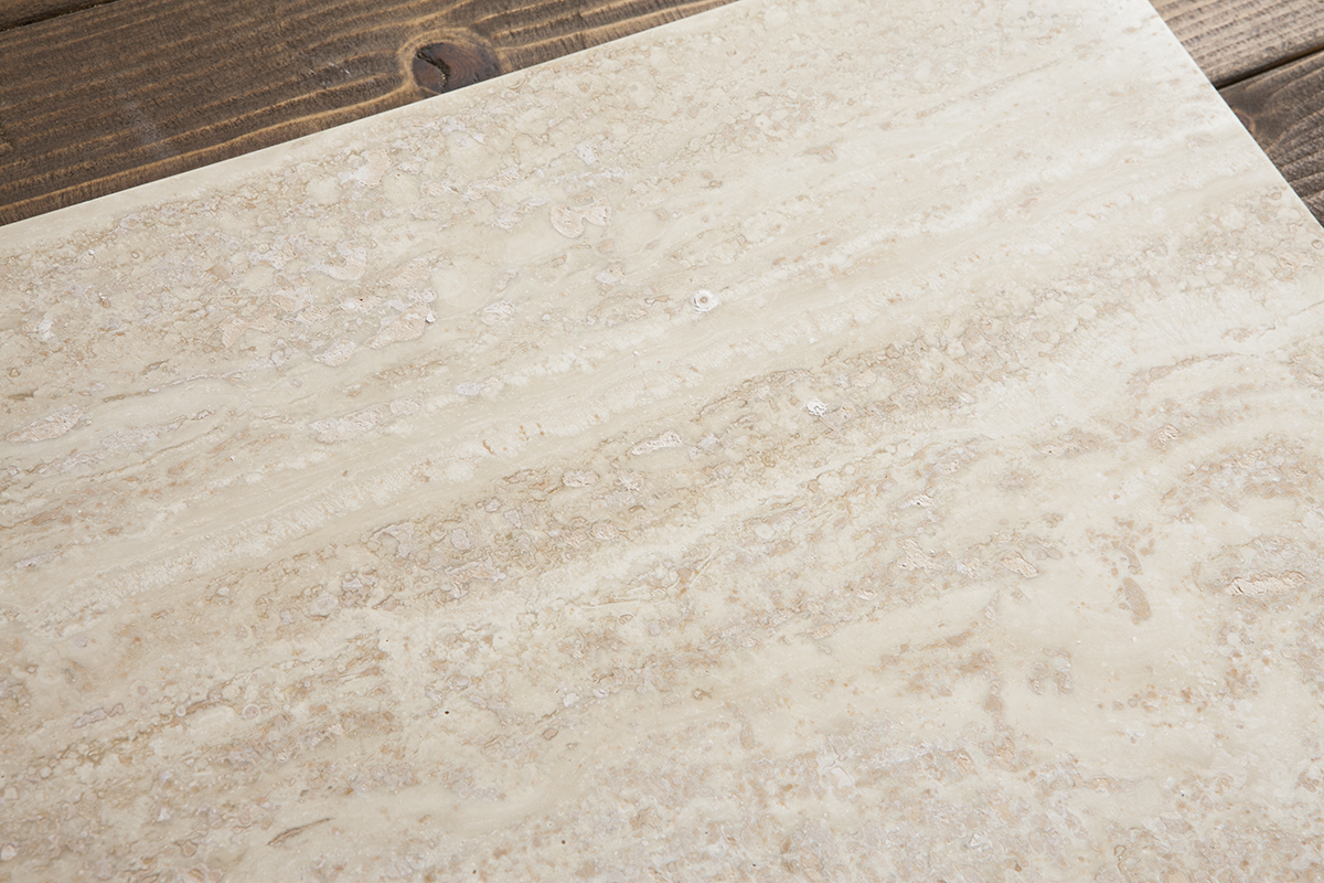 天板 大理石／トラバーチンベージュ 木肌模様／穴あき M 400×600 厚15