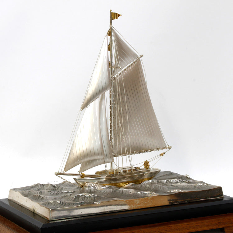 限界値下げ祭2-OF】【送料無料】【中古】SV970 銀製 船 帆船 置物