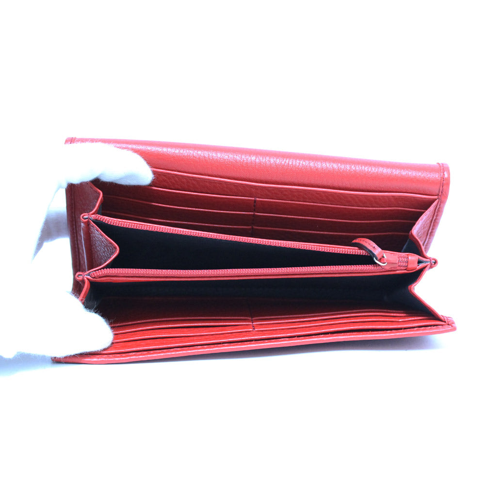 中古】 グッチ GUCCI 長財布 GG 人気 定番 ソーホー レザー レッド 赤