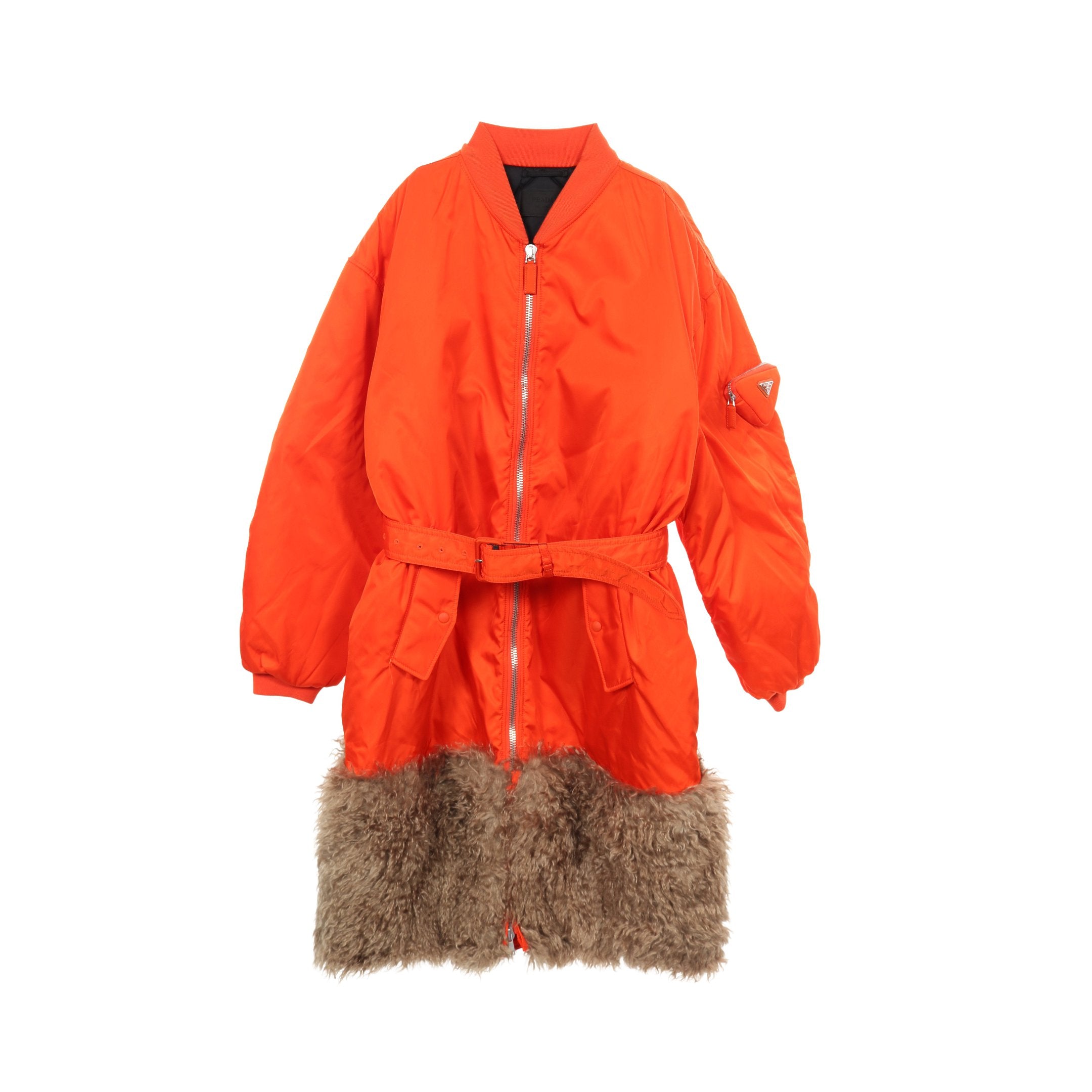 Re-Nylon MA-1 コート ナイロン オレンジレッド プラダ – RECLO