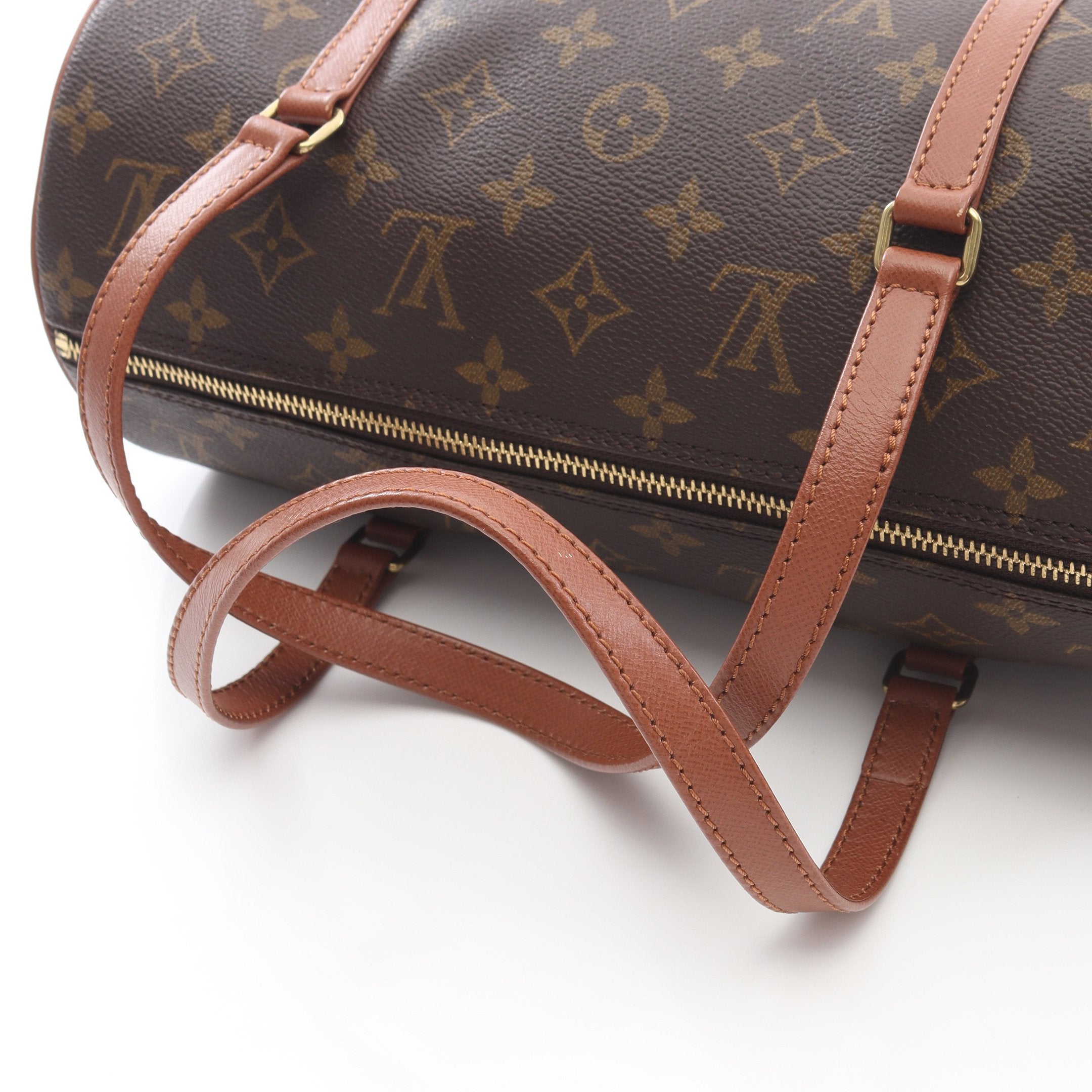 パピヨン30 モノグラム 旧型 ハンドバッグ PVC レザー ブラウン ルイ