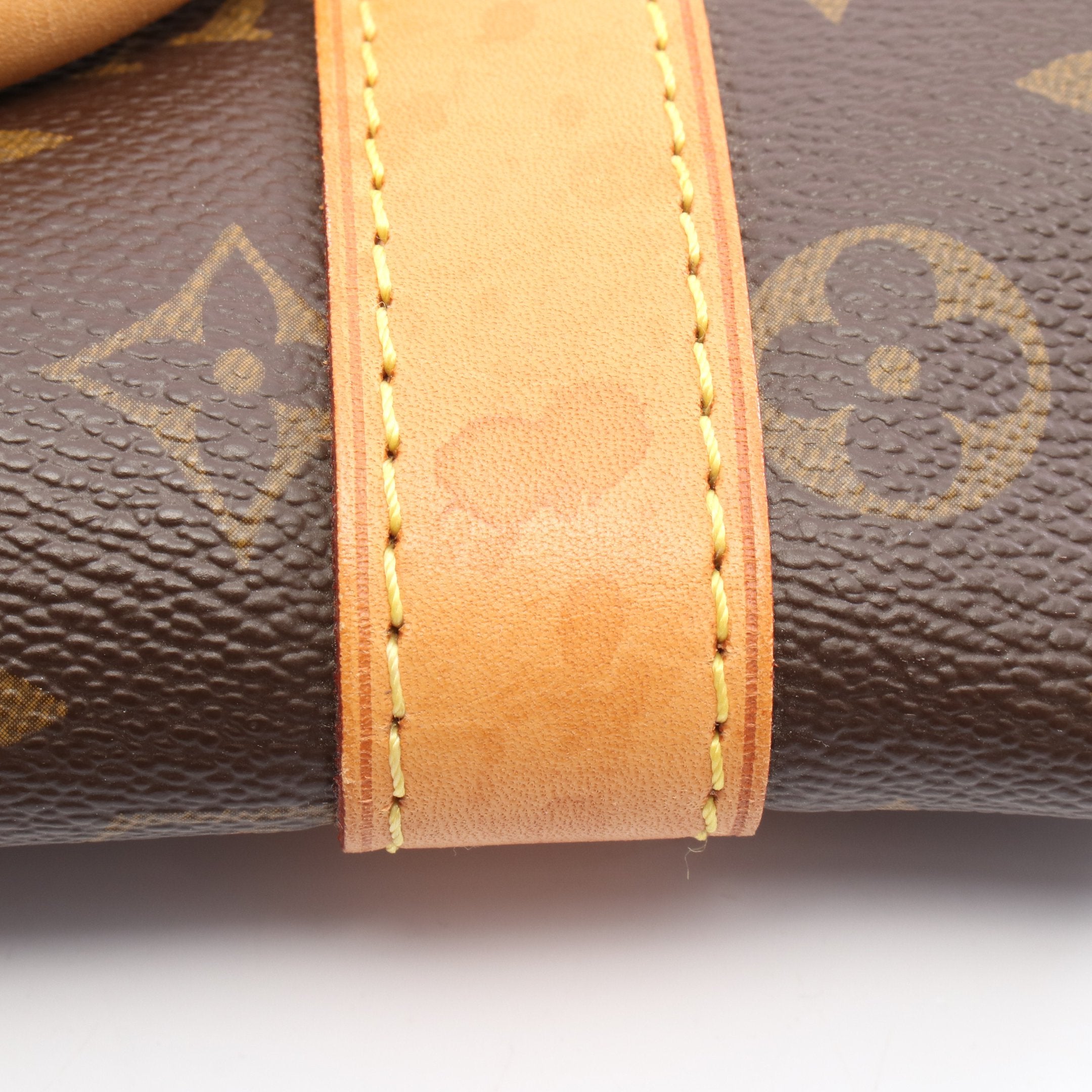 キーポル45 モノグラム ボストンバッグ PVC レザー ブラウン ルイ