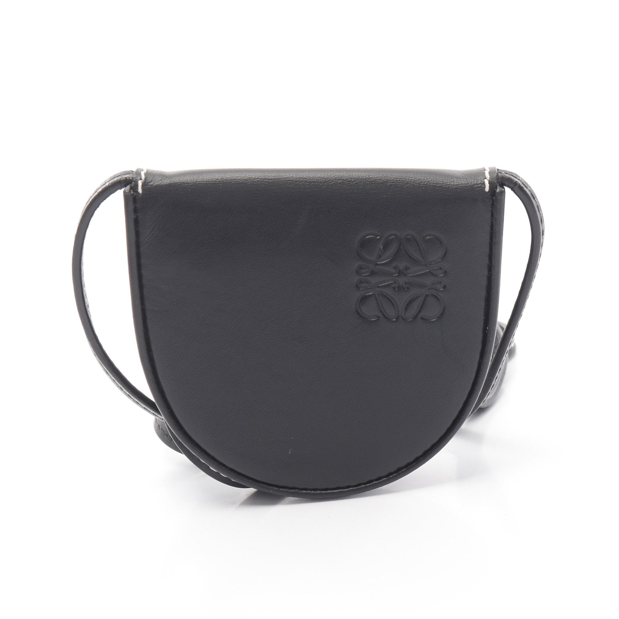 ヒールポーチ スモール コインケース レザー ブラック ショルダー