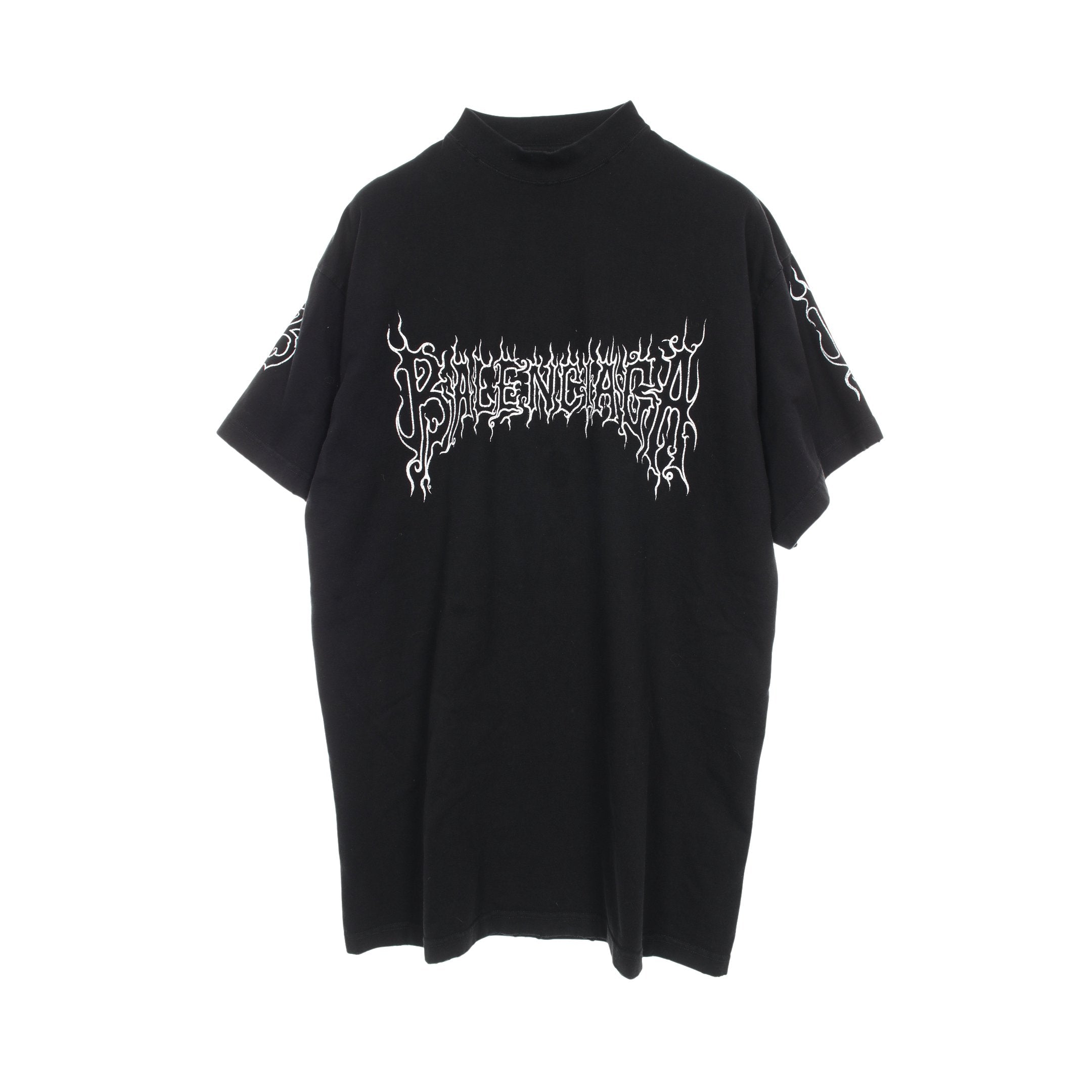 バレンシアガ メタルロゴTシャツ Tシャツ コットン ブラック