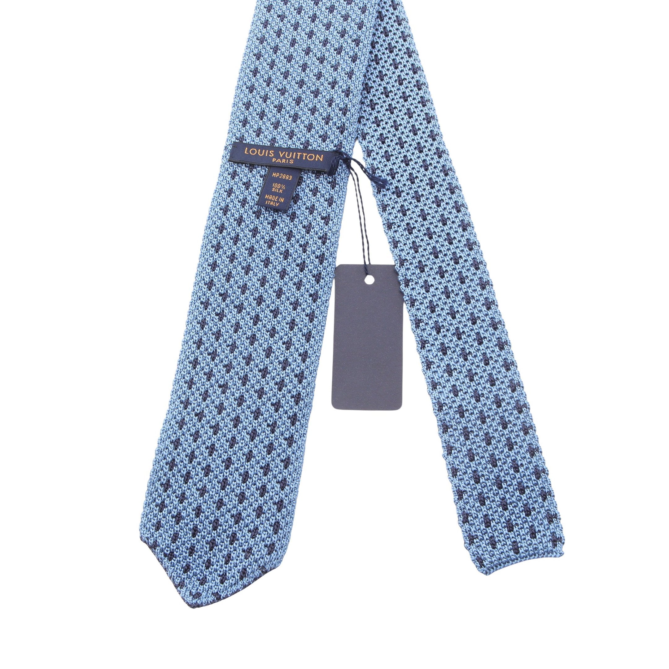 ニット ネクタイ シルク ネイビー ブルー ルイヴィトン – RECLO