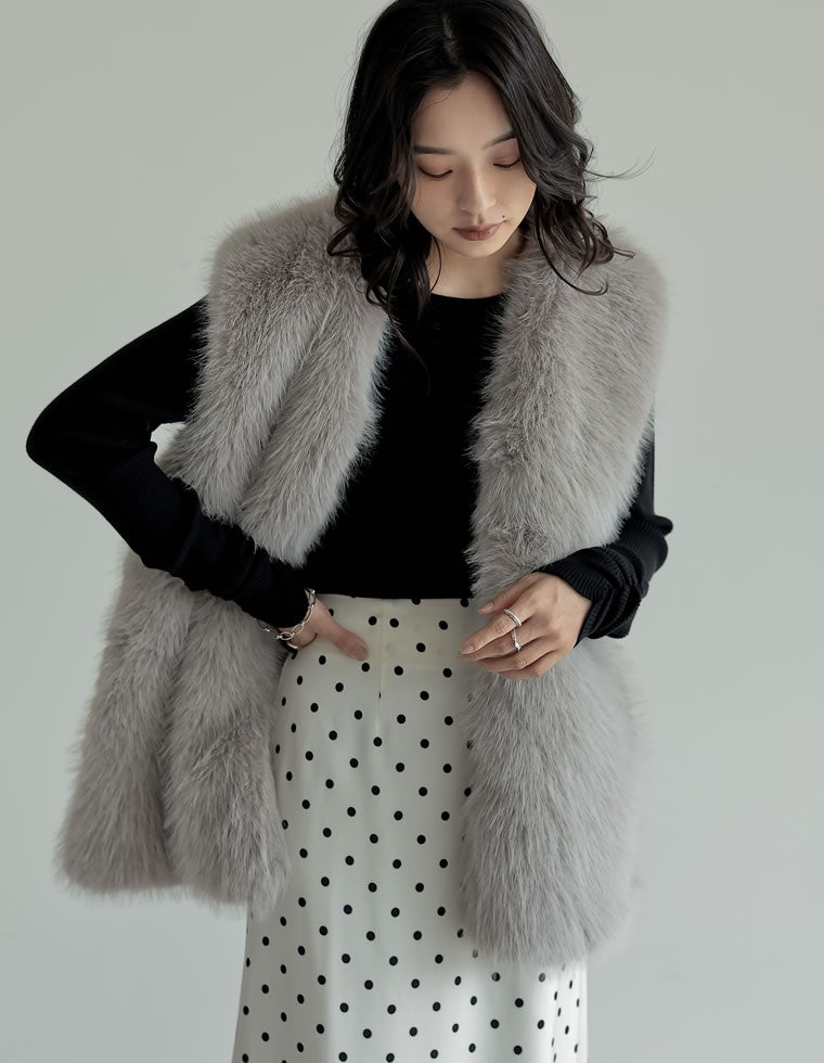 ミドルフェイクファーベスト - ジャケット/アウター通販 | 人気