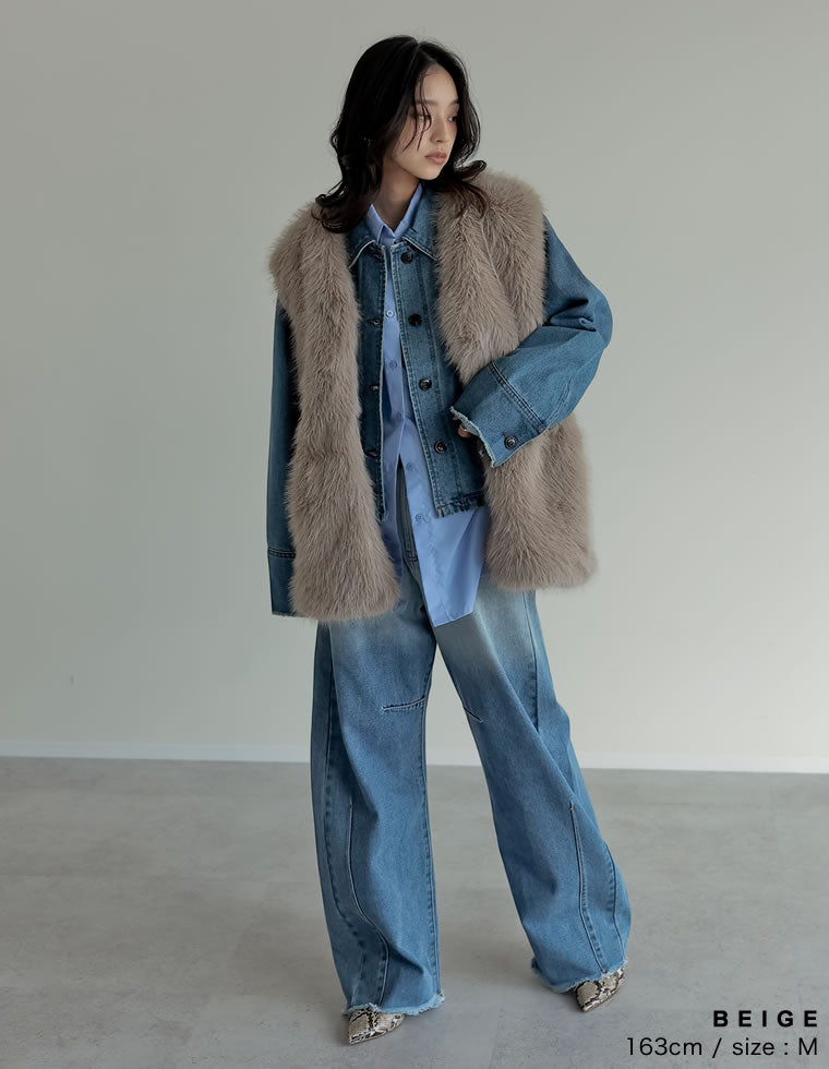 ミドルフェイクファーベスト - ジャケット/アウター通販 | 人気