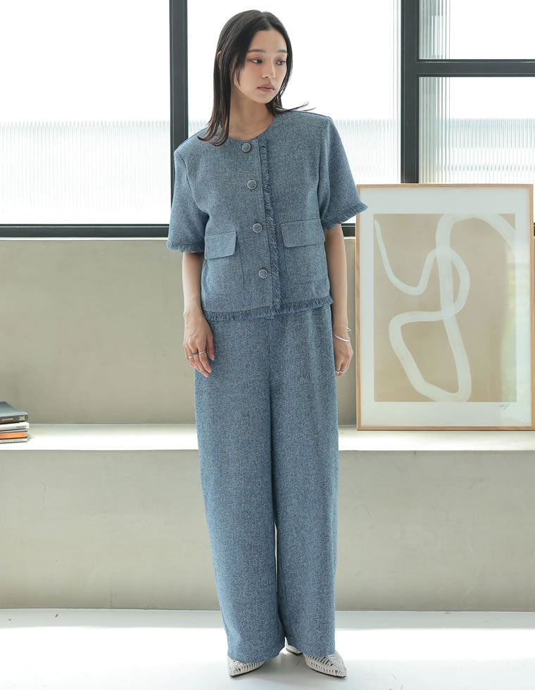 サマーツイードVネックオールインワン - オールインワン通販 | 人気