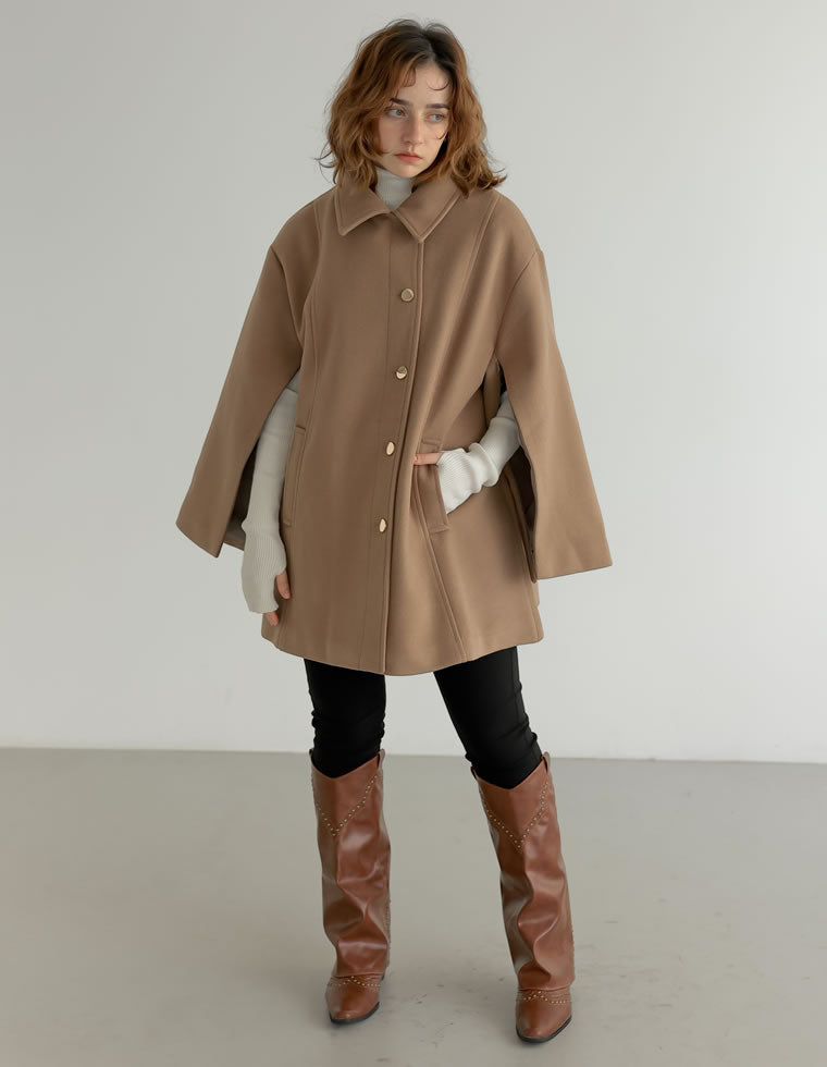 マルチウェイポンチョ風ミドルコート - ジャケット/アウター通販