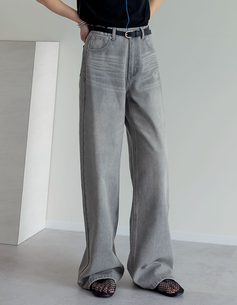 コットンデニムワイドストレートパンツ - パンツ通販 | 人気レディース