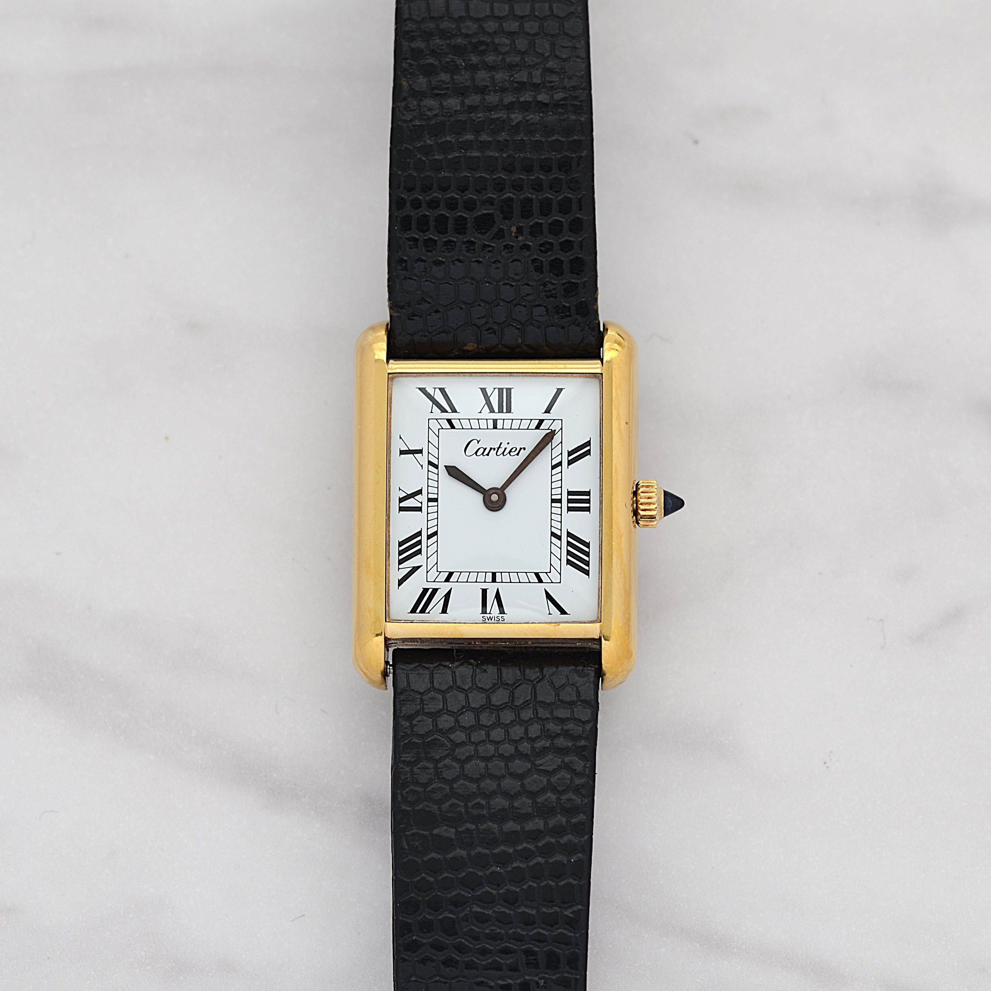 Cartier】カルティエ マストタンクLM ホワイトローマ 手巻き Pre-must