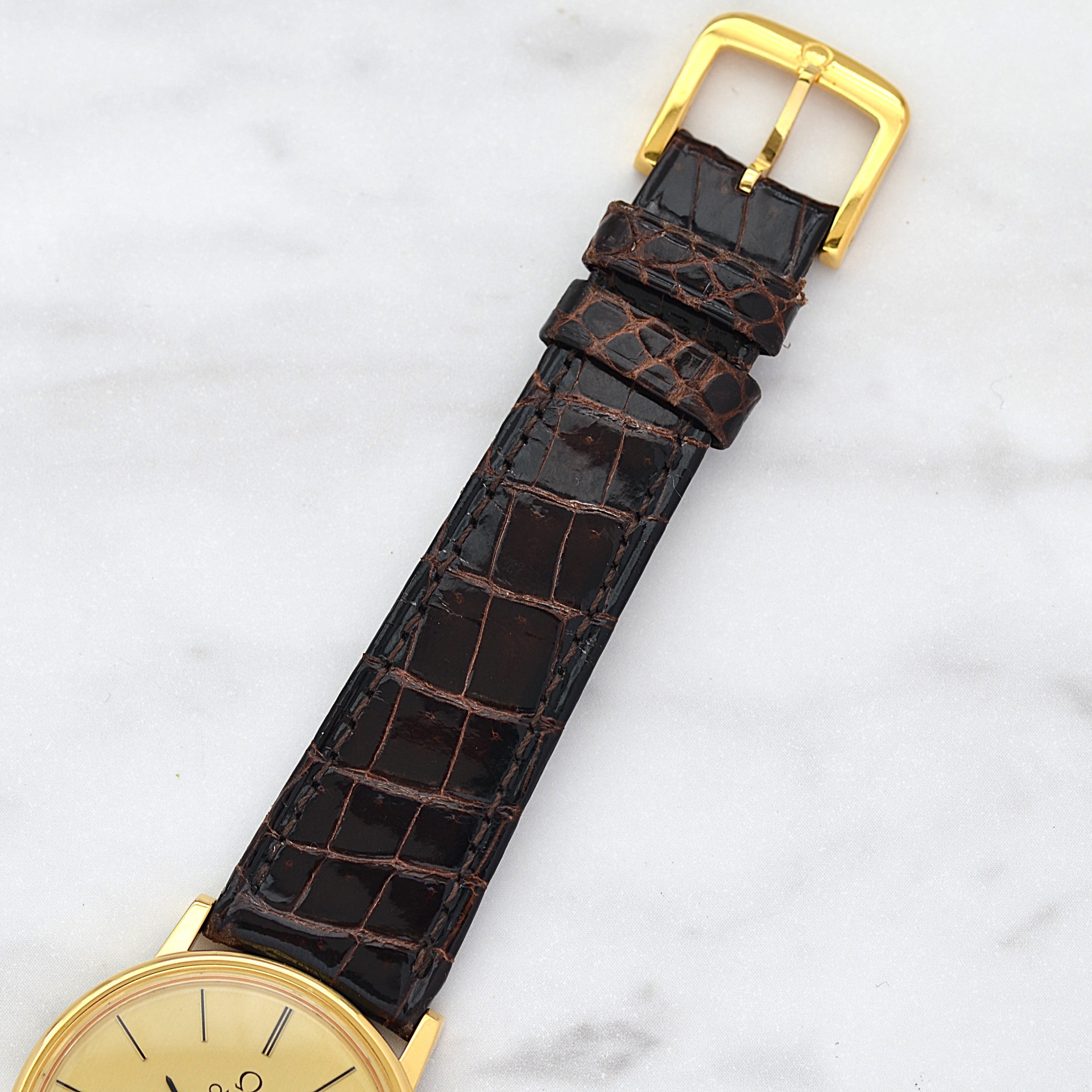 OMEGA】オメガ デヴィル GP ラウンド Gold 純正クロコダイルストラップ