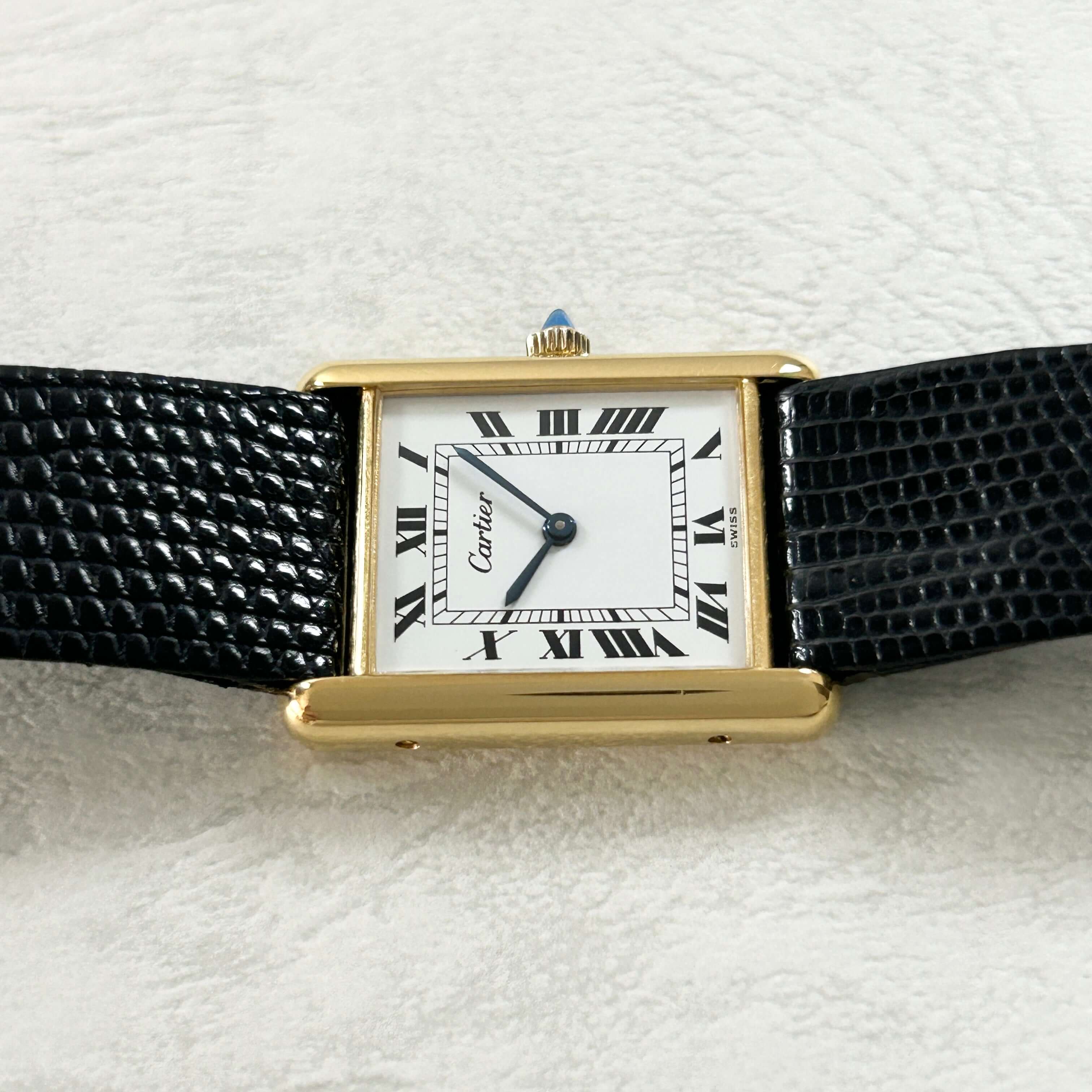 Cartier】カルティエ マストタンク LM手巻きホワイトローマ Pre-must
