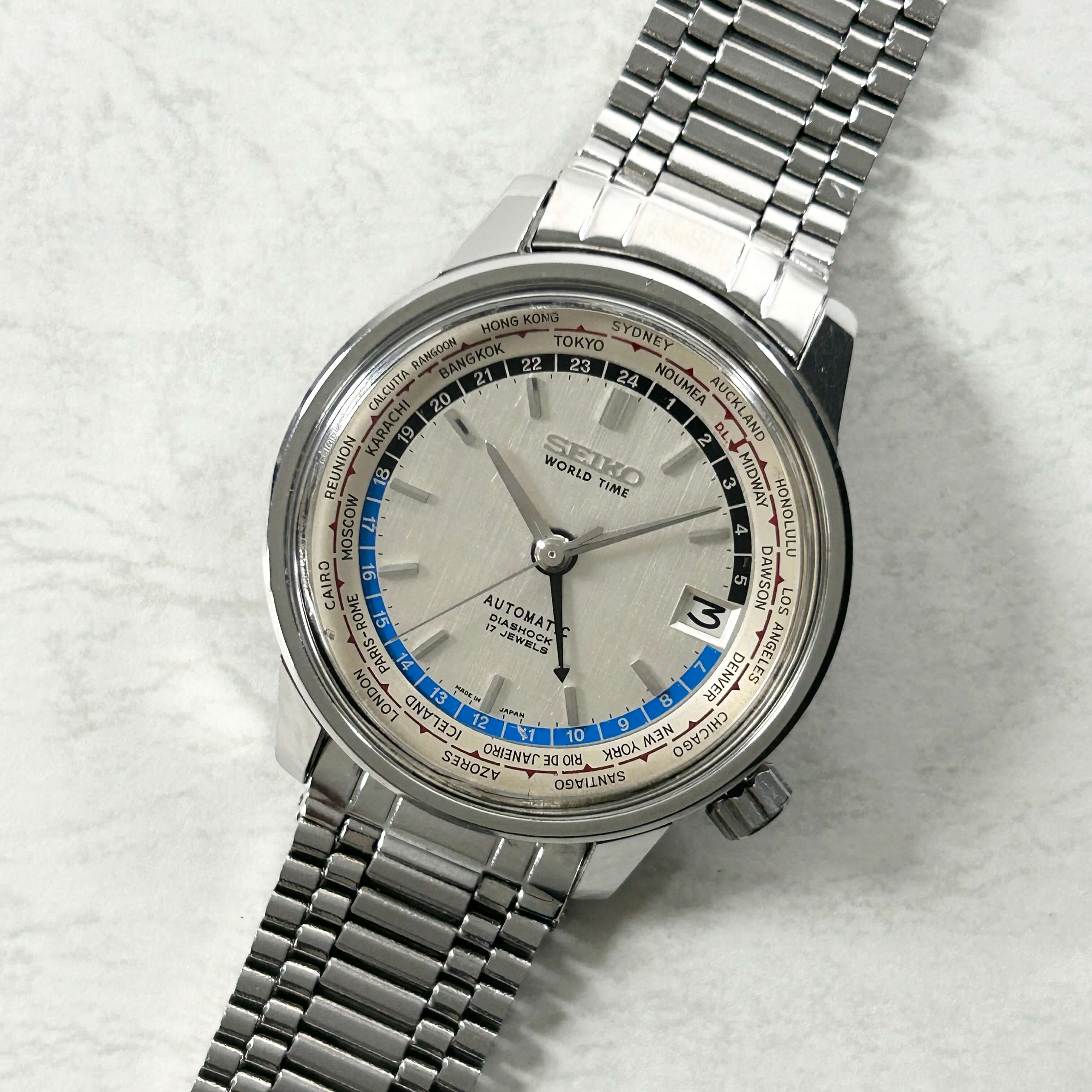 SEIKO】セイコーワールドタイム1st 6217-7000 東京五輪Silver 純正