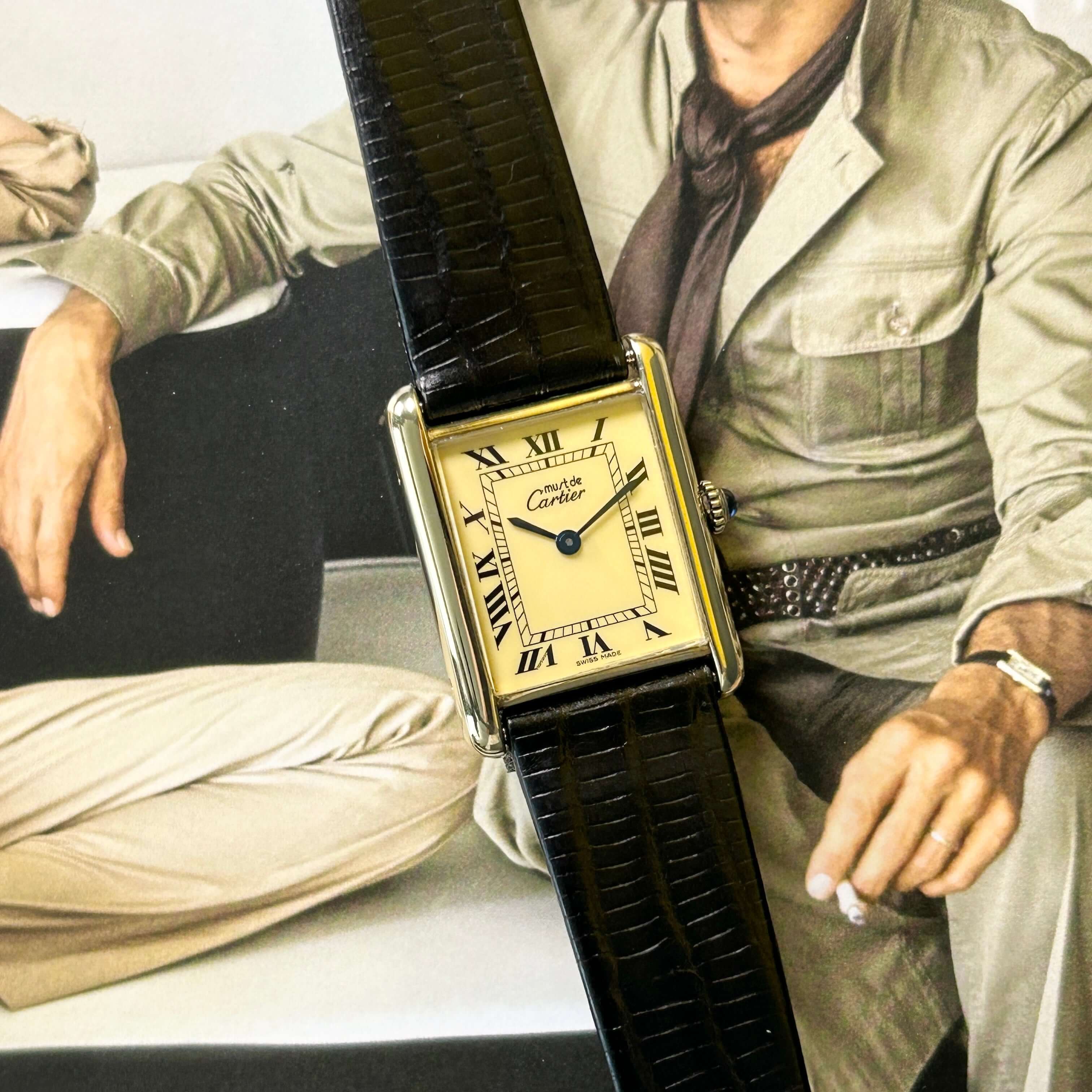 Cartier】カルティエマストタンク LM手巻きアイボリーローマ 「SWISS