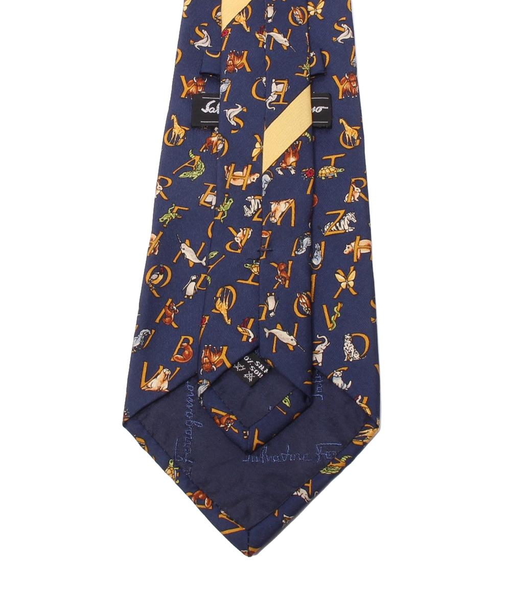 サルヴァトーレフェラガモ ネクタイ シルク100％ 動物柄 Salvatore