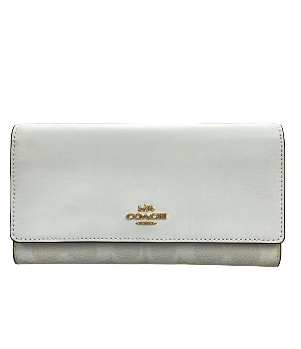 COACH 三つ折り長財布 PVC レザー シグネチャー 88024 レディース