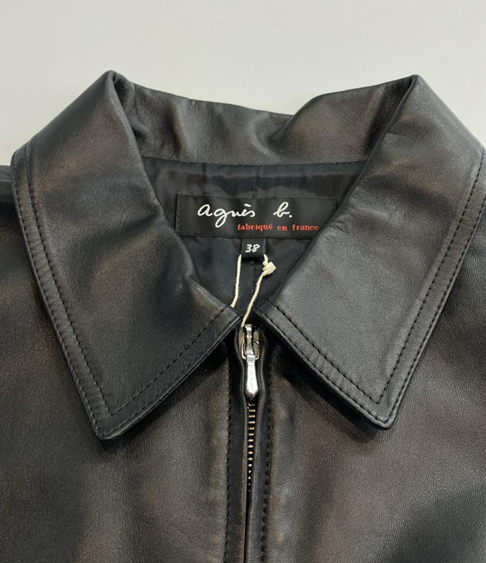 美品 アニエスベー レザージャケット レディース SIZE 38 (S) agnes b