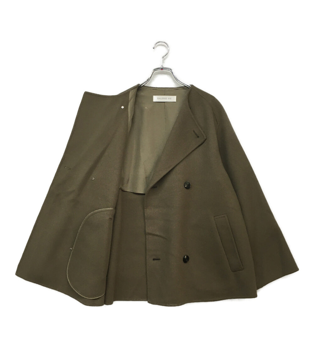 ギャルリーヴィー ウールダブルフェイスコート ショート ノーカラー