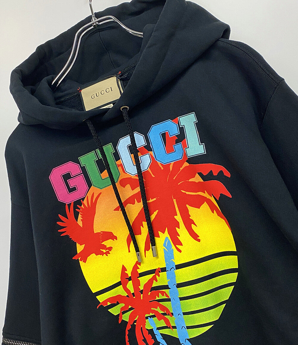 美品 GUCCI スウェットパーカー ブラック マルチカラー 700117 メンズ