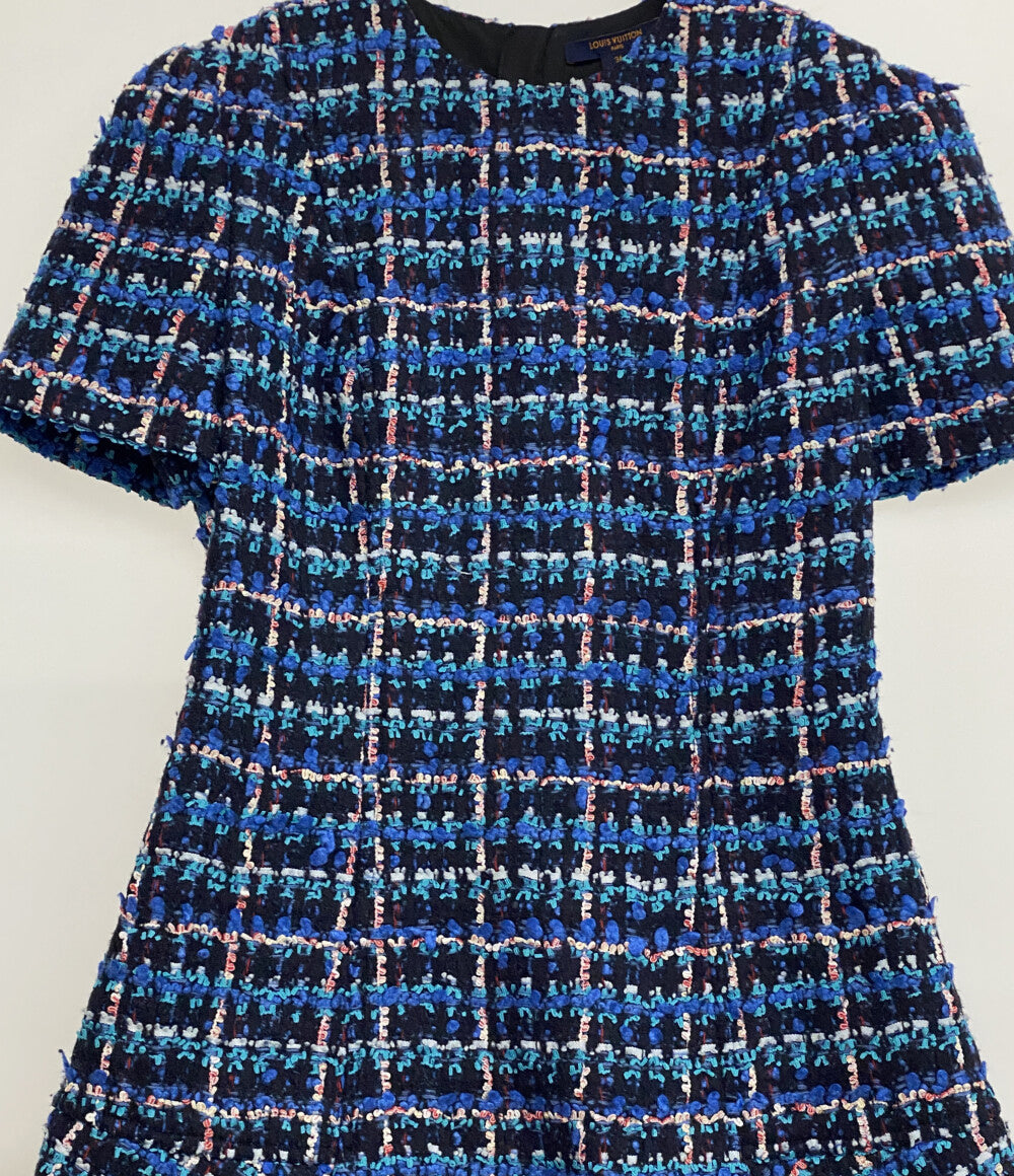 LOUIS VUITTON 半袖ワンピース RW222B TY0 FNRP88 シルク混 ツイード