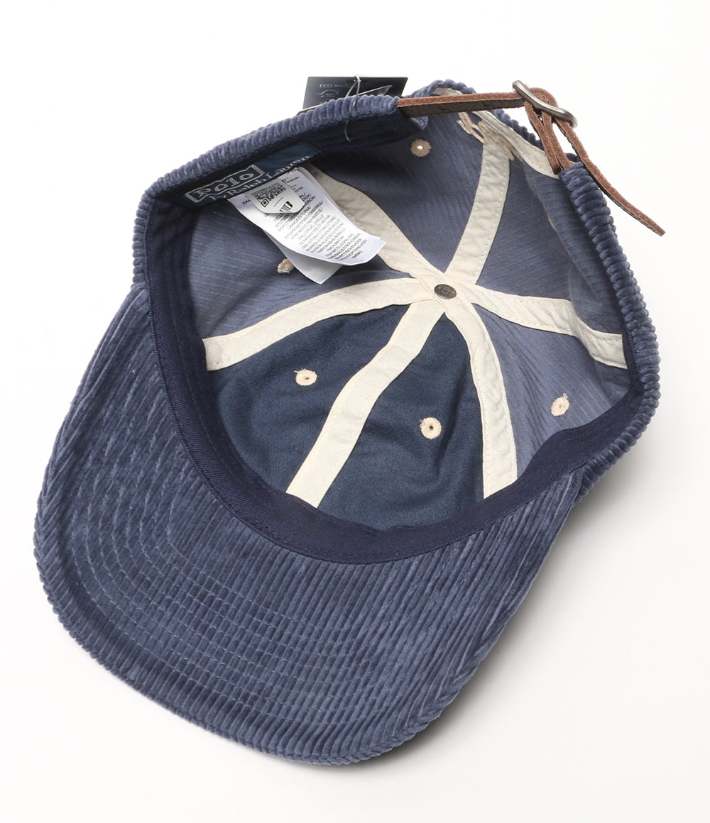 美品 POLO RALPH LAUREN The Ralphロゴ コーデュロイ ボールキャップ