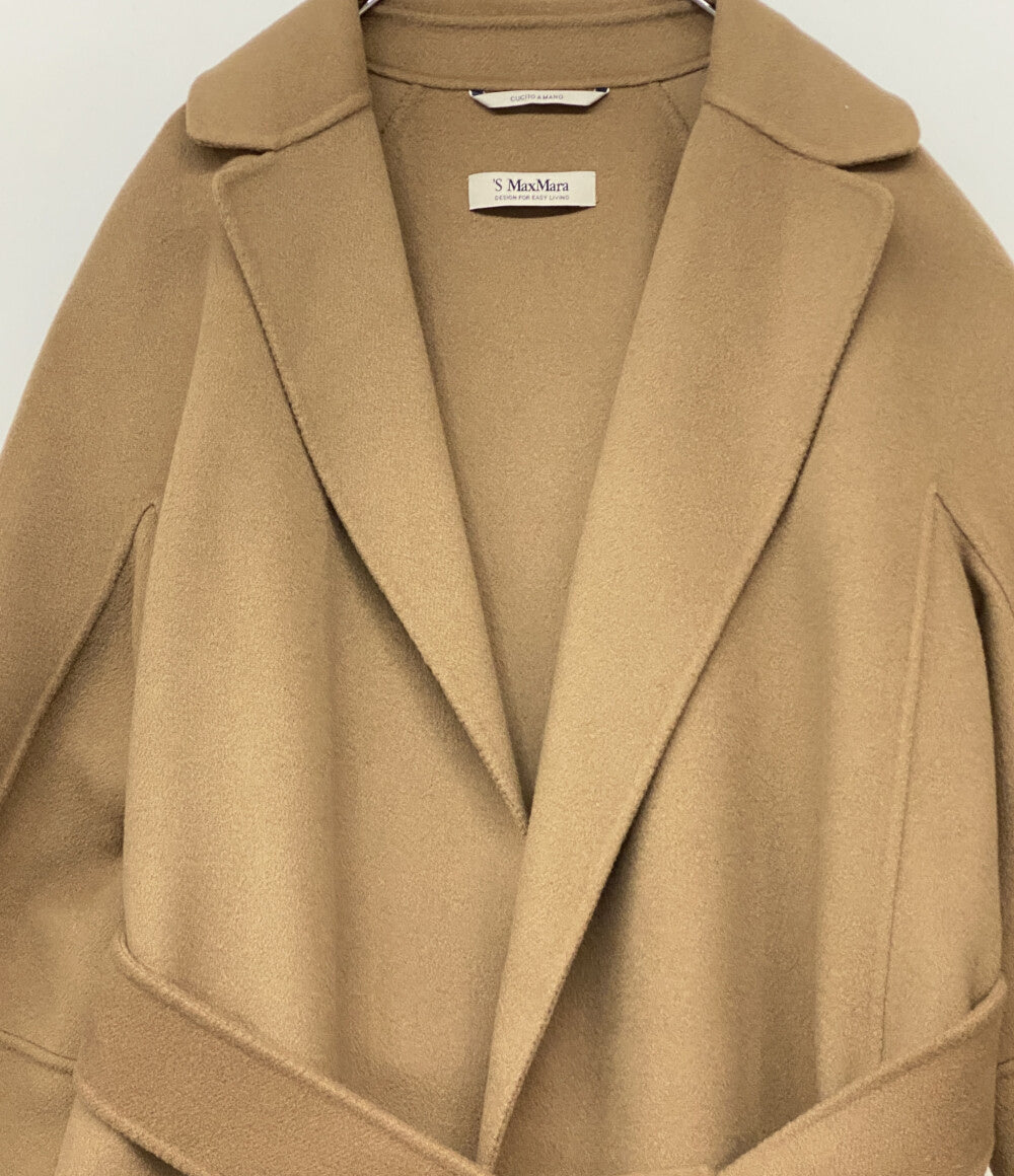 S Max Mara エス マックスマーラ コート キャメル ベルト付き ウール