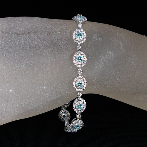 パライバトルマリン 1.18ct ダイヤモンド 3.4ct プラチナ ブレスレット