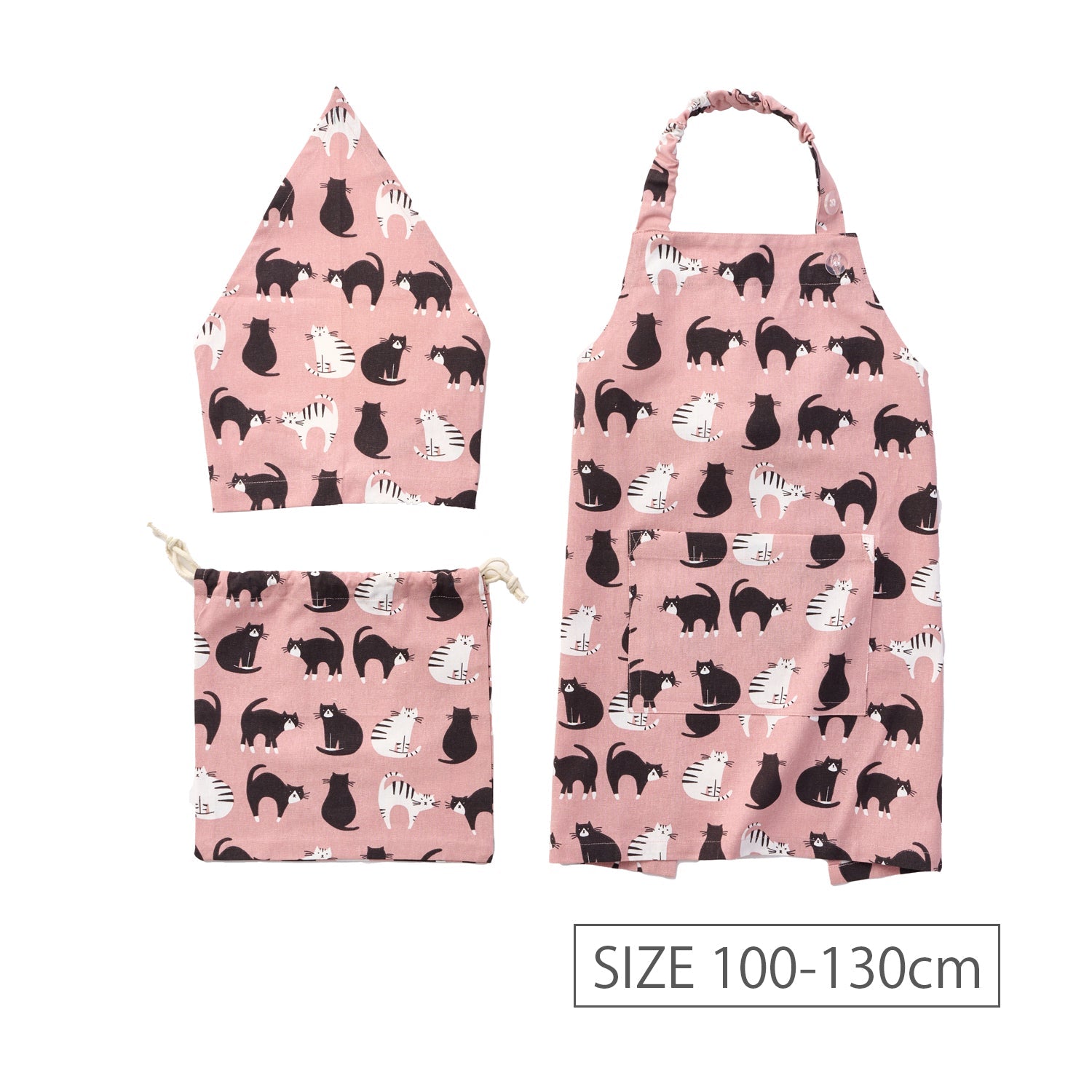 アビチュアル バンダナ・巾着付きキッズエプロンセット Mサイズ（100