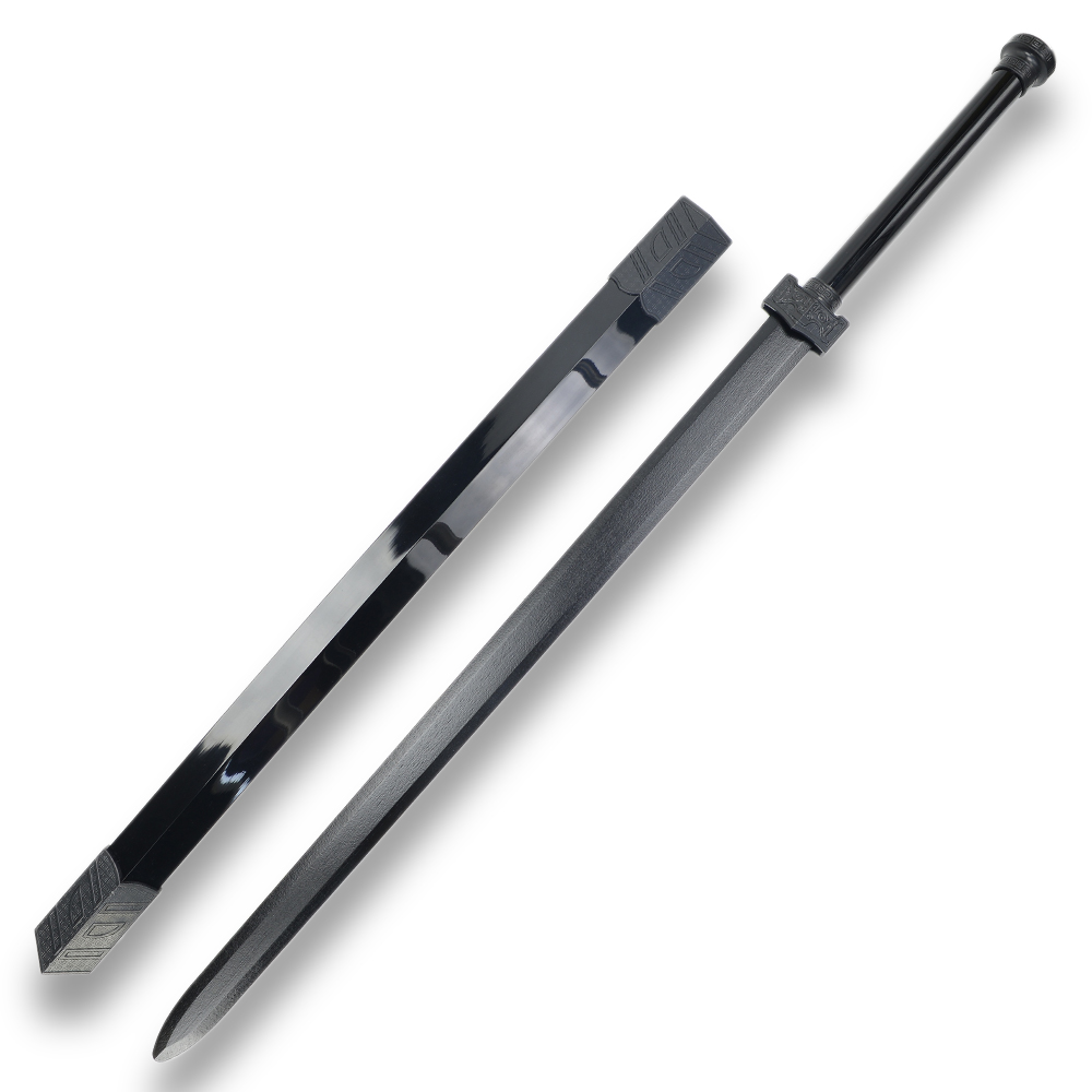 中国剣 ジャン 軽量模造刀 全長100cm 木製 ブラック | ミリタリー