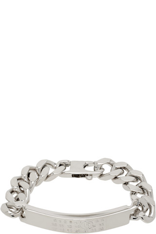 Silver Classic Chain Bracelet by MM6 Maison Margiela on Sale