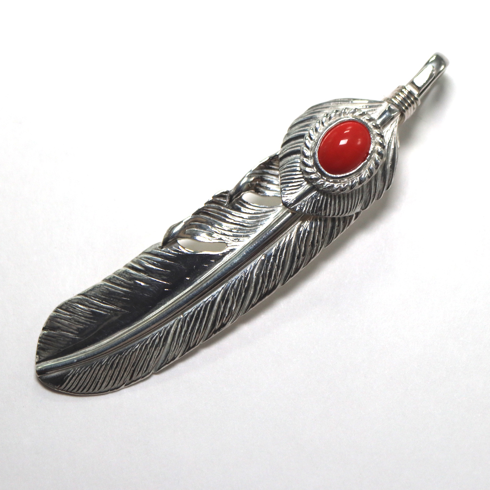 TADY&KING[ORDER ITEM]特大ハートSVフェザー銀縄赤珊瑚 特注アイテム