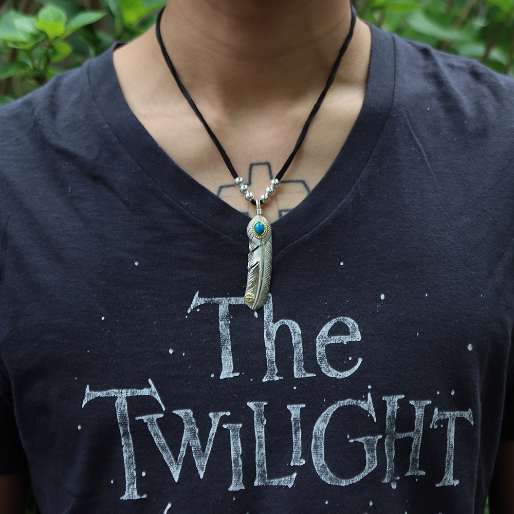 TADY&KING[ORDER ITEM]特大ハートSVフェザー金縄スパイダーターコイズ