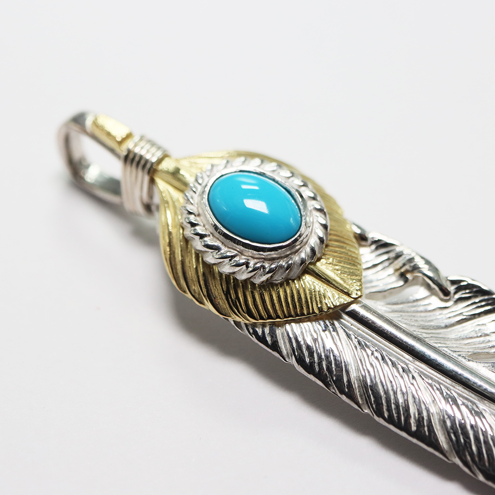 TADY&KING[ORDER ITEM]特大ハートK18フェザー銀縄ターコイズ 特注