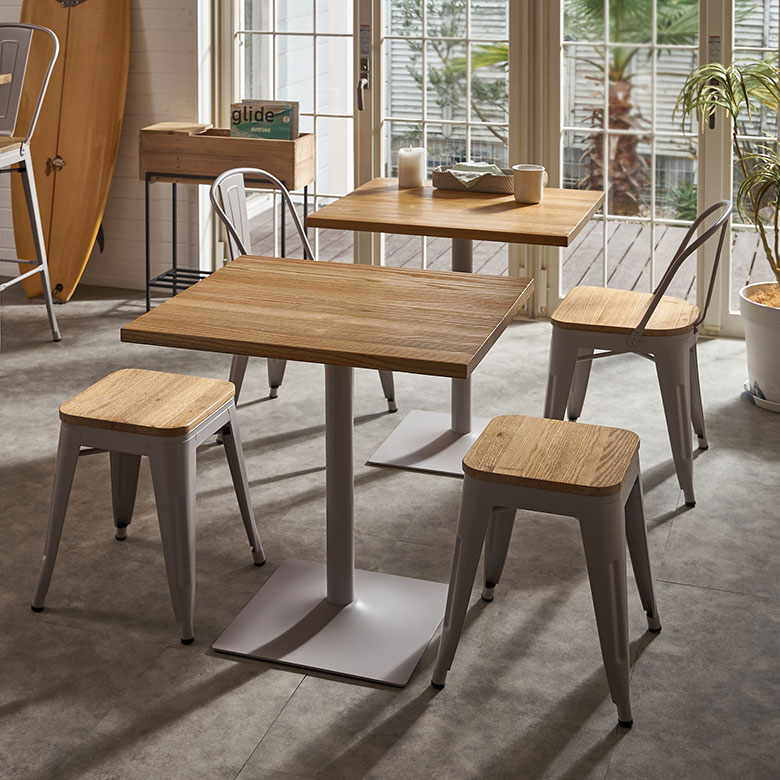 スツール 木製 椅子 スチール チェアー 2脚セット スタッキングチェア