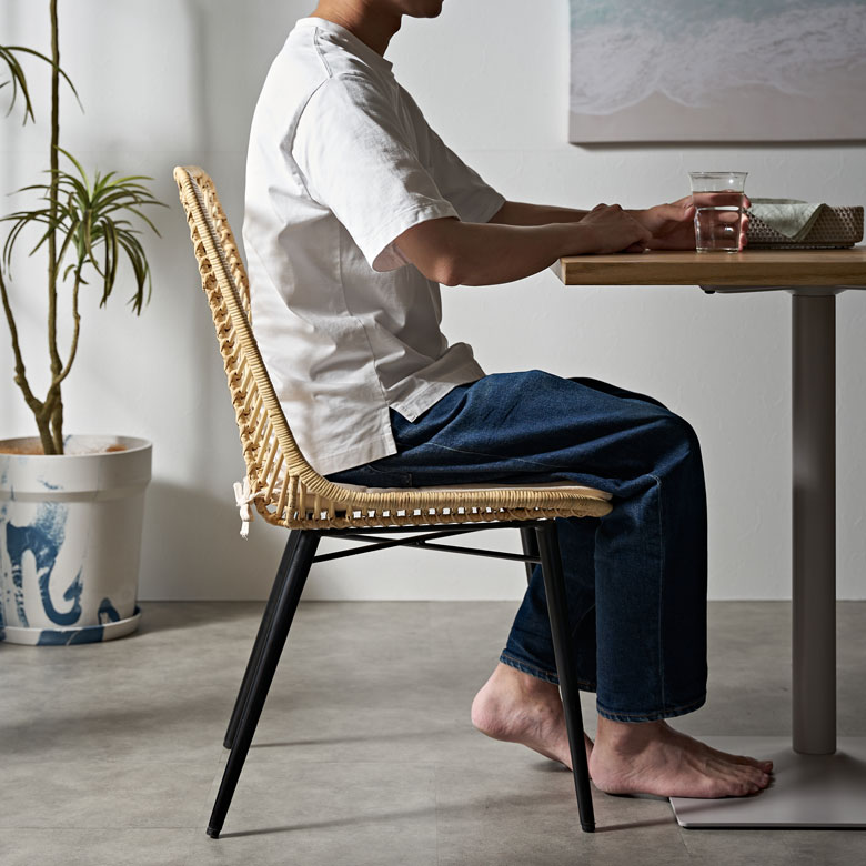 ラタンチェア チェア チェアー 2脚セット ラタン 籐 取り外し