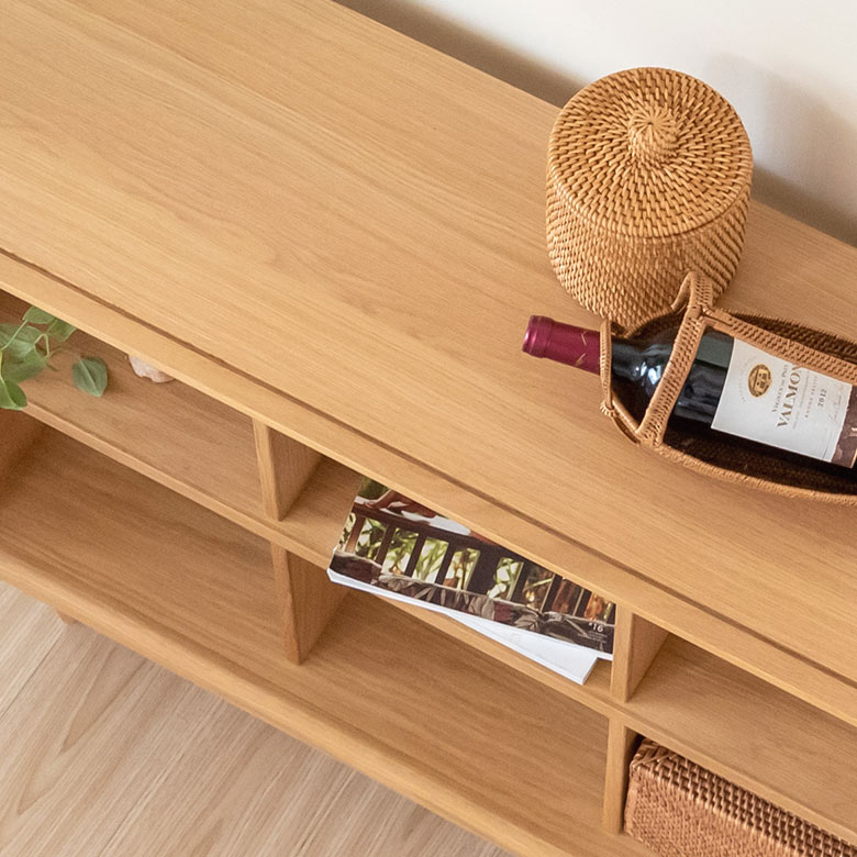 シェルフ 木製 2段 3列 オープンタイプ W 100 × D 34 × H 72 cm