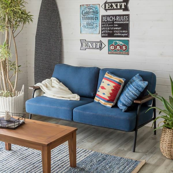 デニムソファ2人掛け (91017)【生活雑貨のELEMENTS本店】 | 【生活