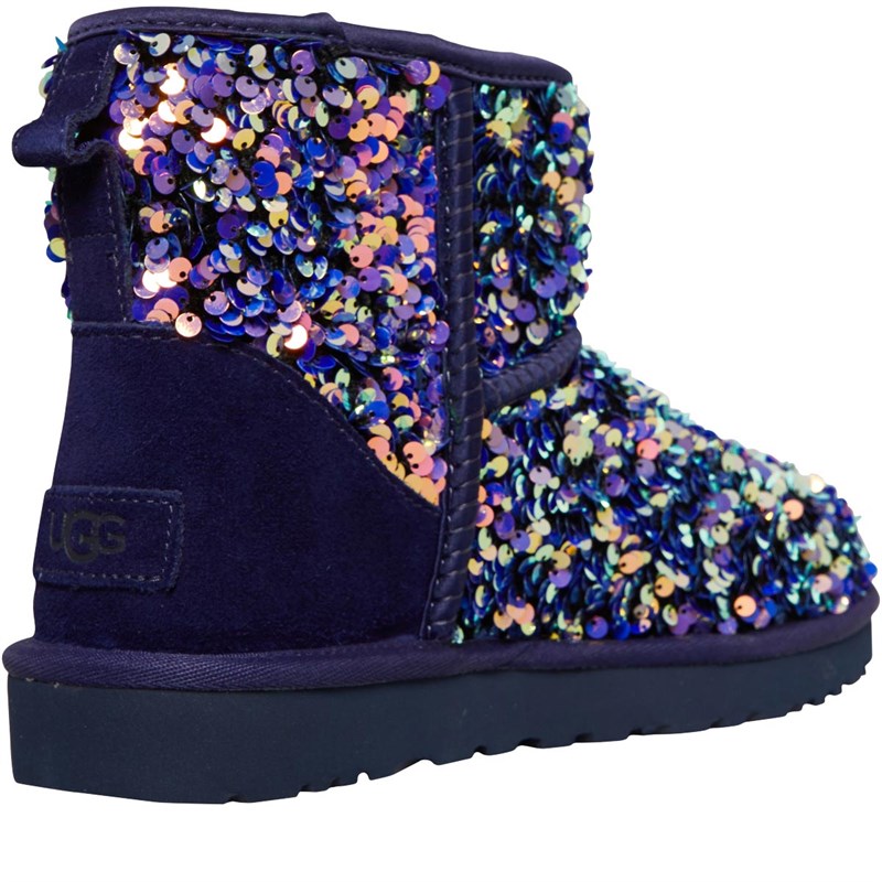 UGG Damen ® Classic Mini Stellar Sequin Stiefeletten Dunkellila