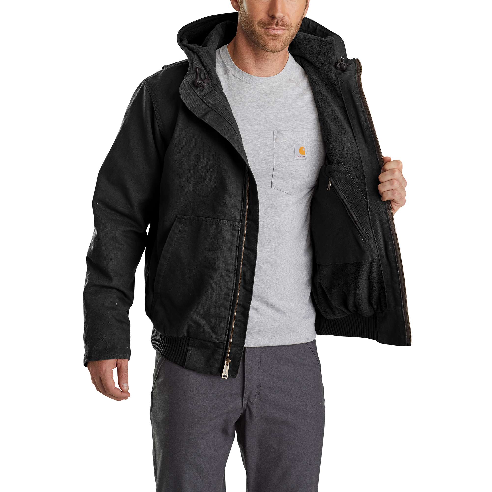 Full Swing® Loose Fit Washed Duck Fleece-Lined Active Jac - 2