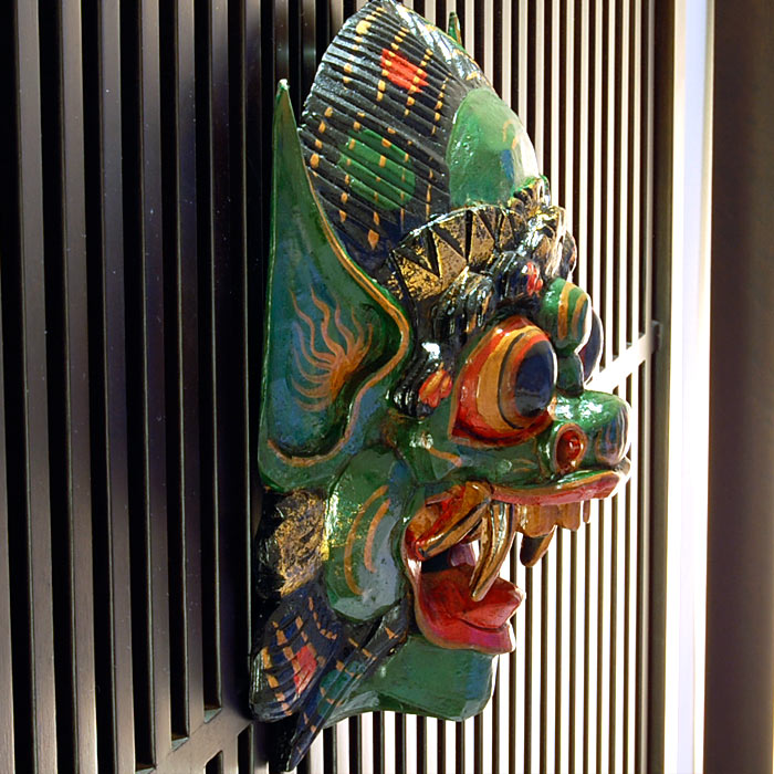 バロンの アジアン お面 グリーン バリ 雑貨 アジア雑貨 アジアン雑貨