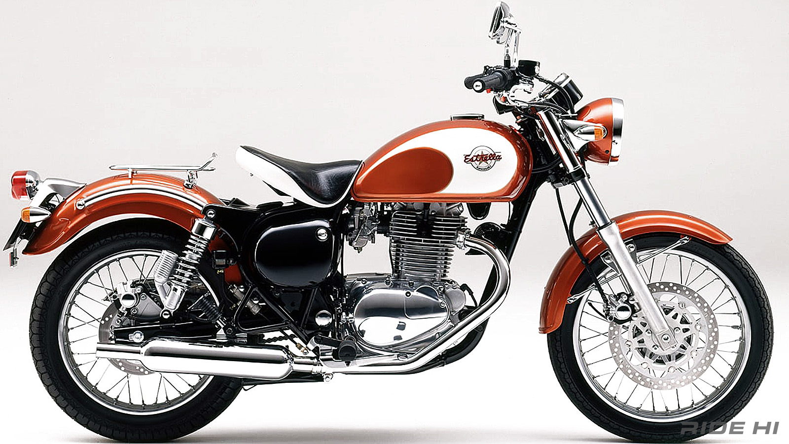 エストレヤは250単気筒ロングストローク専用エンジンで1992～2018年