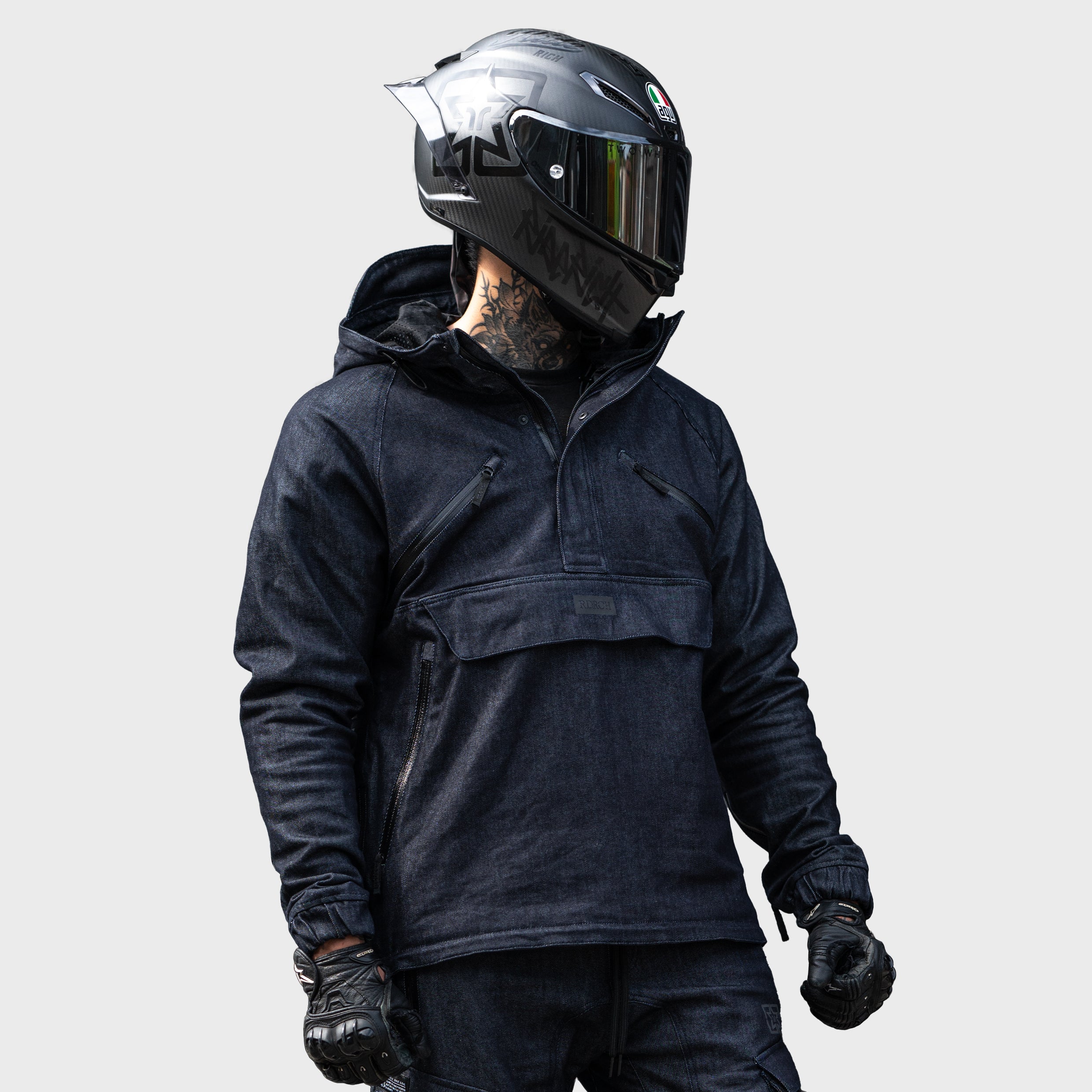Concord™ Armoured Denim Anorak Motorcycle Jacket {The Message V2/Raw I