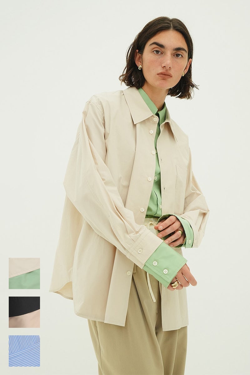 CLANE(クラネ) | CLANE(クラネ) TWO TONE LAYERED SHIRTS ツートーン