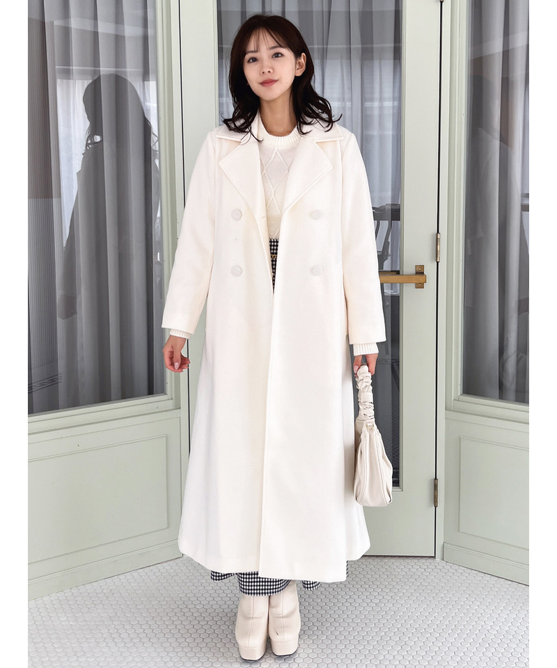 ダブルボタンウエストリボンコート｜MIIA ミーア 商品詳細