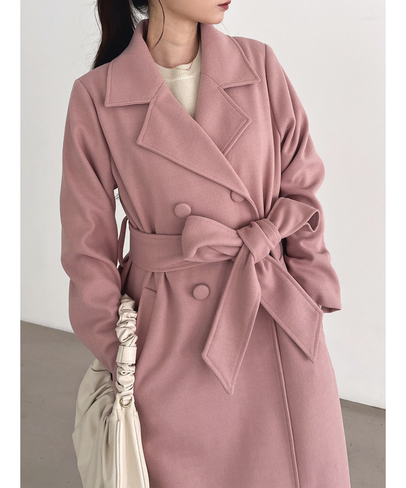 ダブルボタンウエストリボンコート｜MIIA ミーア 商品詳細