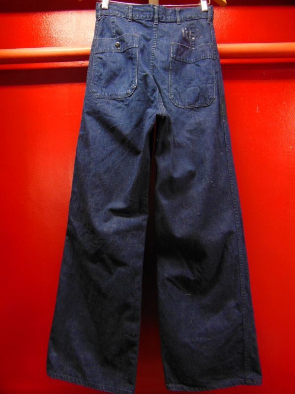 1960'S USED U.S.NAVY DENIM DUNGAREE PANTS SIZE/27X31 - ROCK-A-HULA
