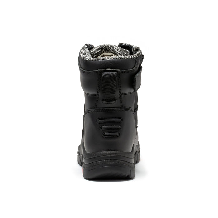 ROCKROOSTER Roslyn Black 7 inch Zip-sided Composite Toe Leather