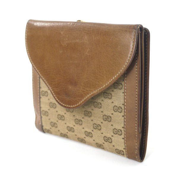 OLD Gucci 70s筆記体ロゴ マイクロGG折財布（明茶） – Vintage Shop Rococo