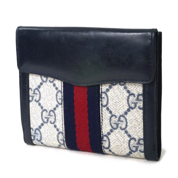 OLD Gucci アクセコ!!シェリーコンパクト折財布（青） – Vintage Shop